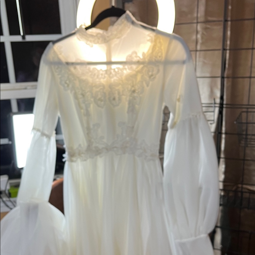 Source Unknown White Lace Gown